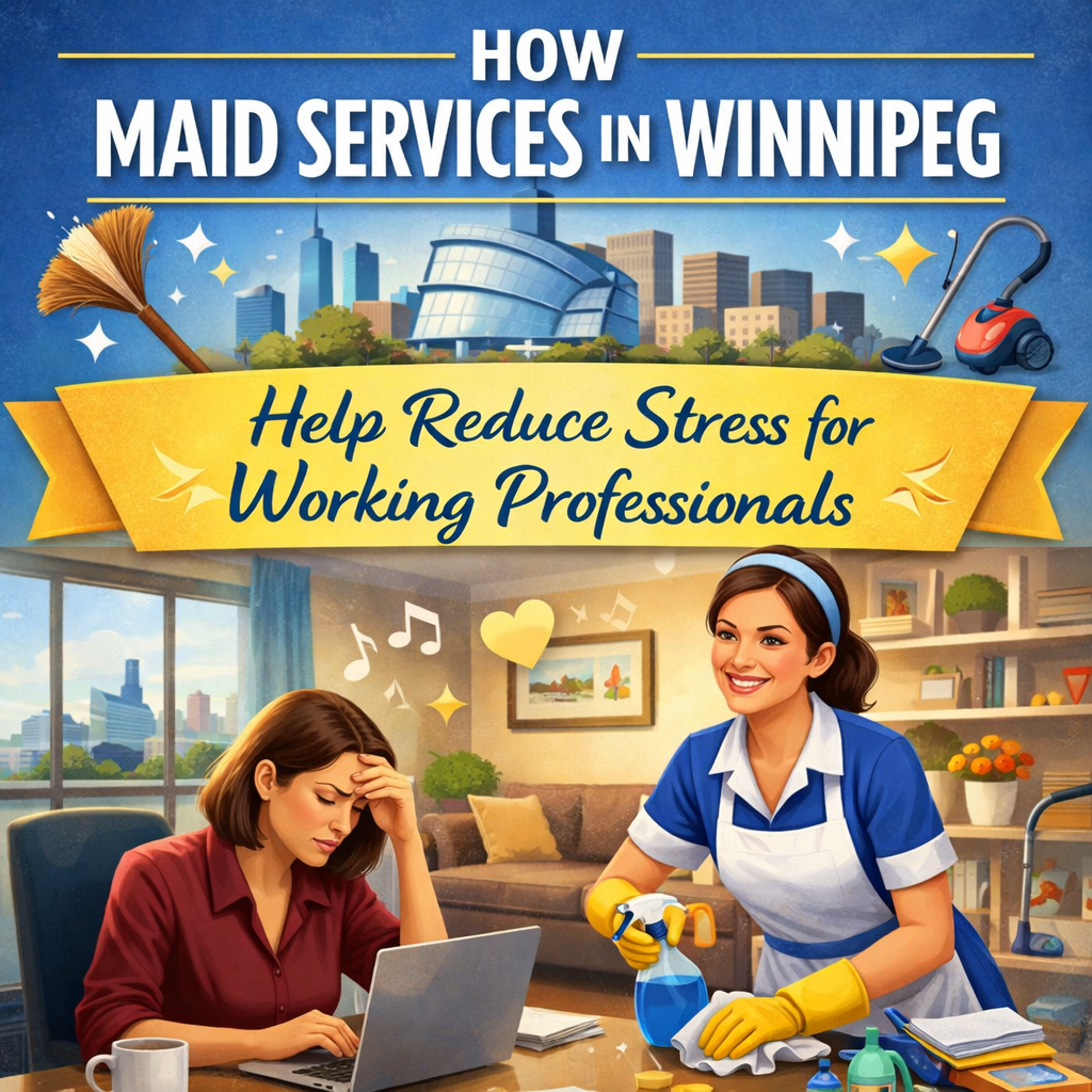 An image for a blog titled How Maid Services in Winnipeg Help Reduce Stress for Working Professionals