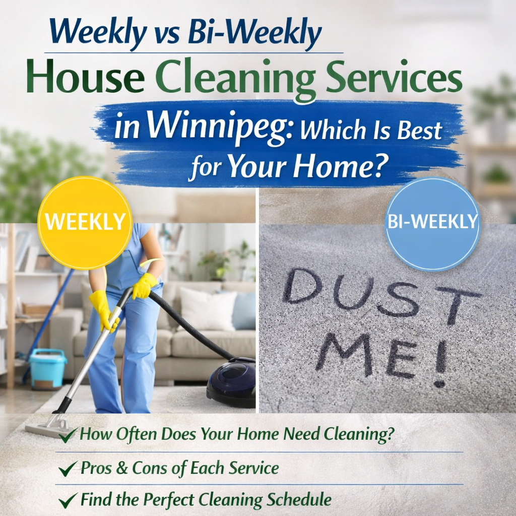 An image for a blog titled Weekly vs Bi-Weekly House Cleaning Services in Winnipeg Which Is Best for Your Home