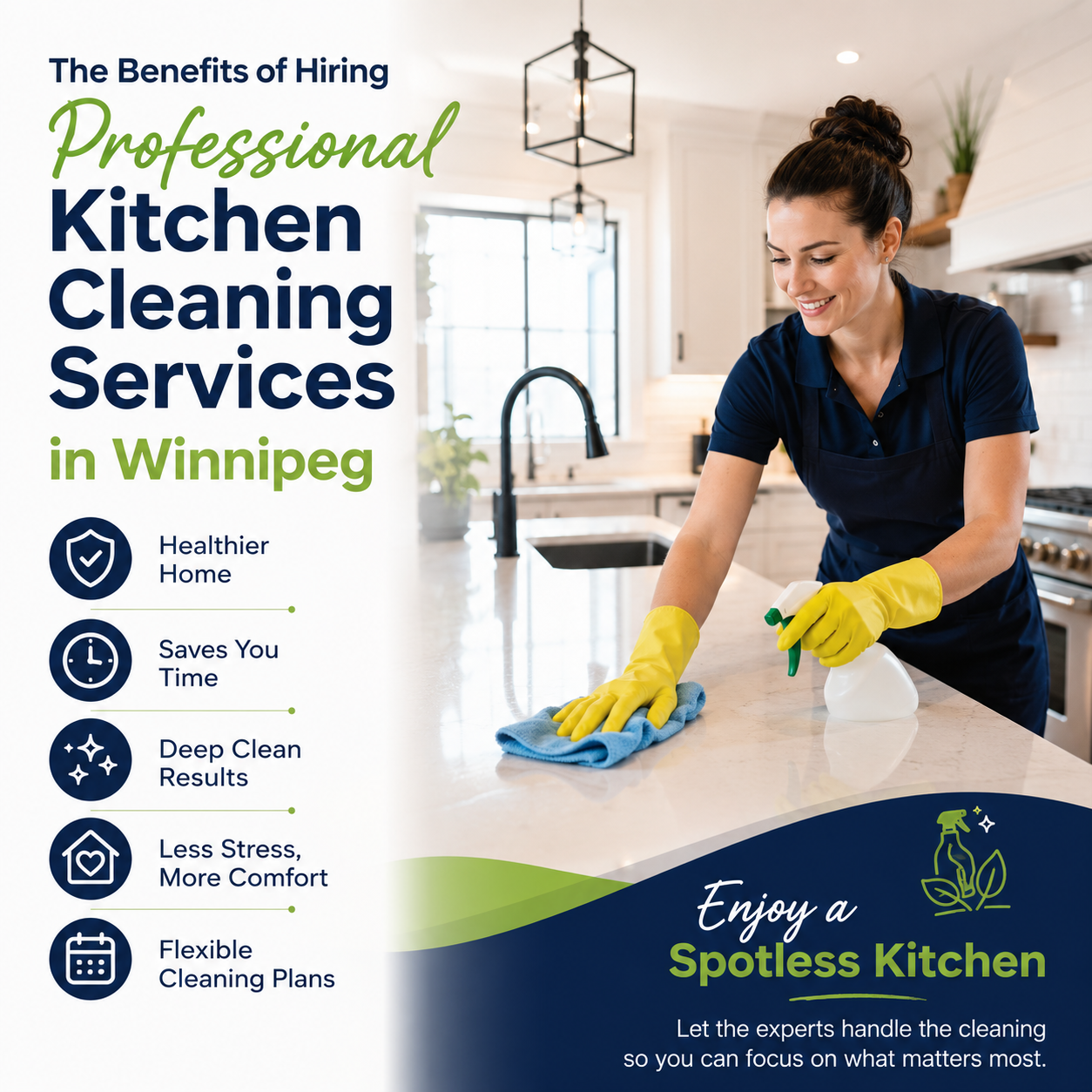 An image for a blog titled The Benefits of Hiring Professional Kitchen Cleaning Services in Winnipeg