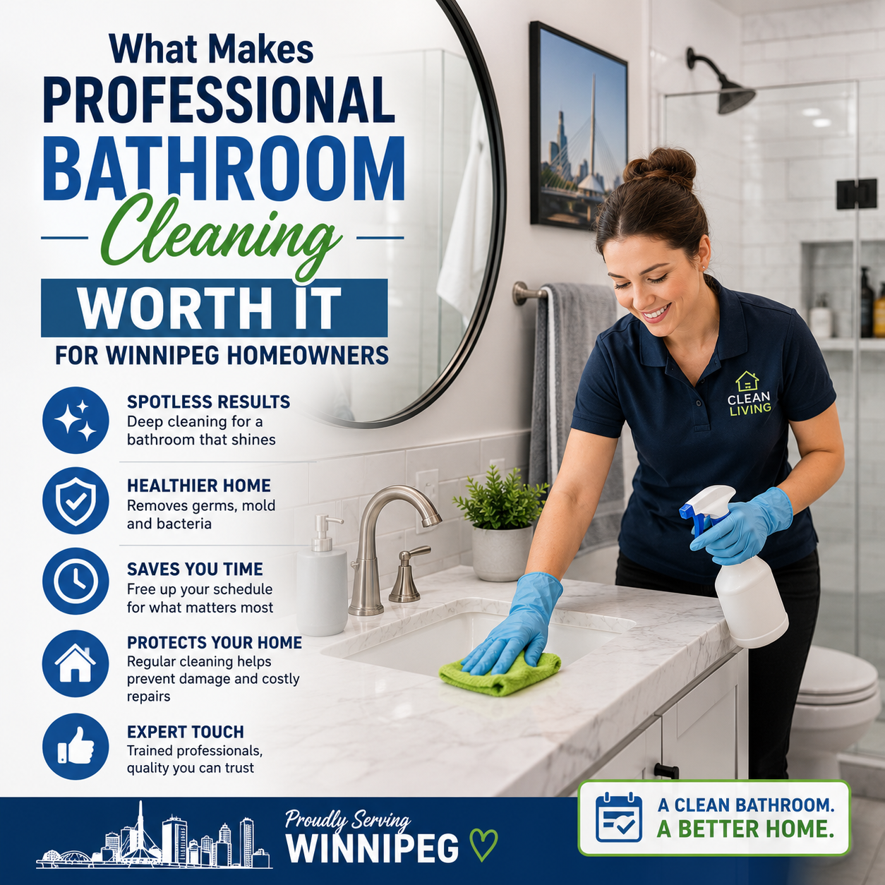 An image for a blog titled What Makes Professional Bathroom Cleaning Worth It for Winnipeg Homeowners