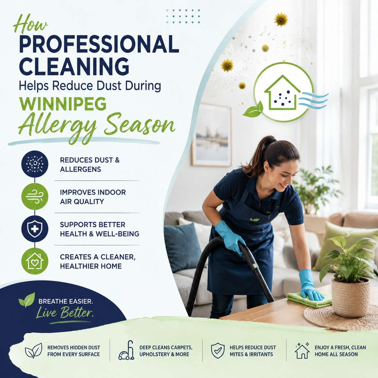 An image for the blog titled How Professional Cleaning Helps Reduce Dust During Winnipeg Allergy Season