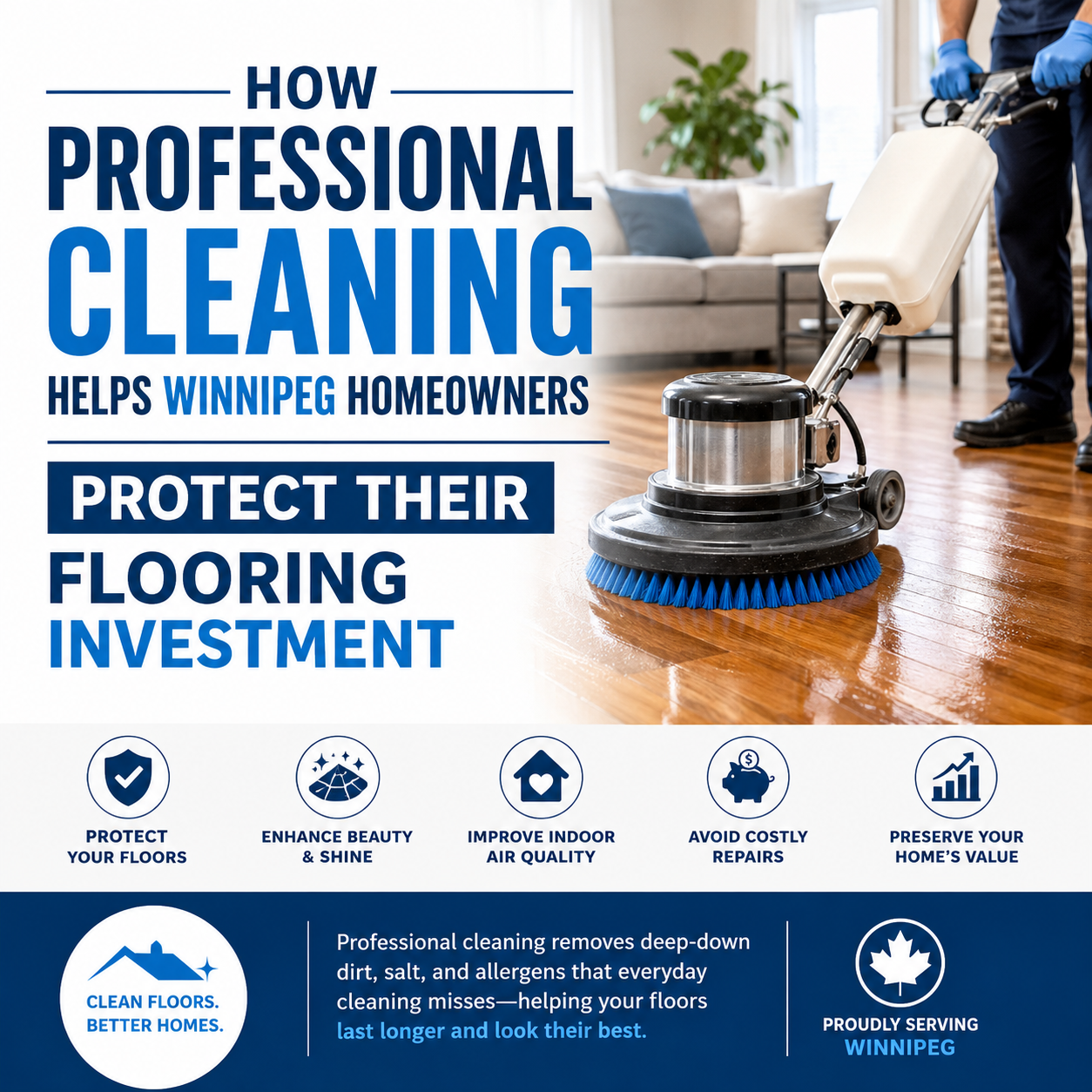 An image for the blog titled How Professional Cleaning Helps Winnipeg Homeowners Protect Their Flooring Investment