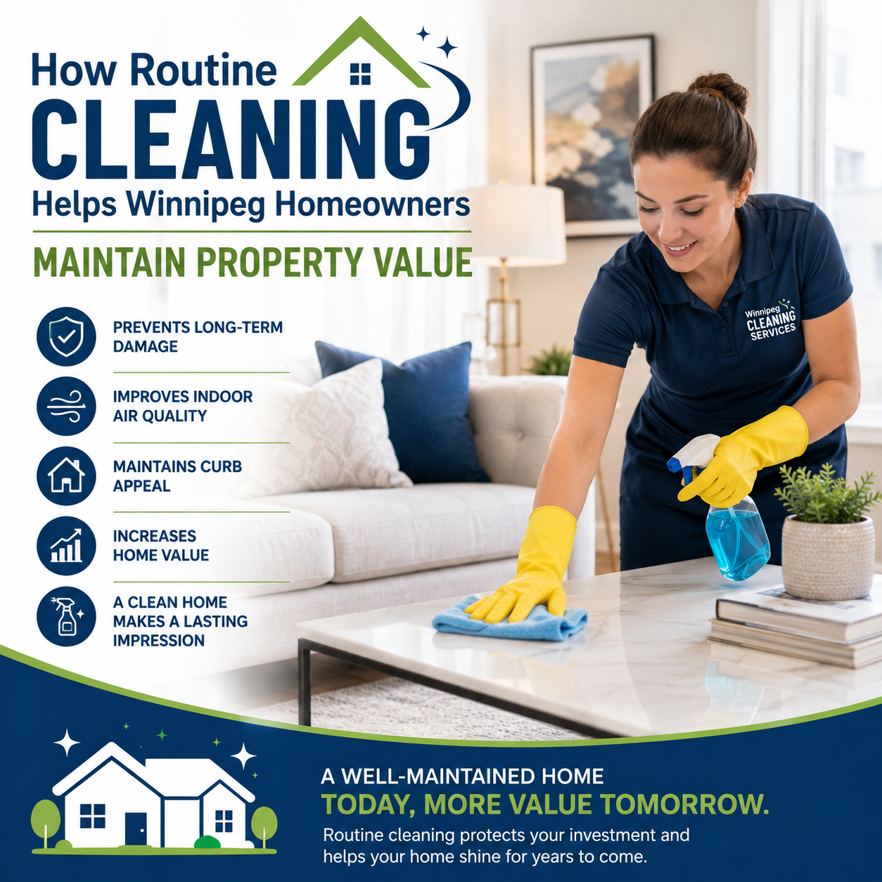 An image for the blog titled How Routine Cleaning Helps Winnipeg Homeowners Maintain Property Value