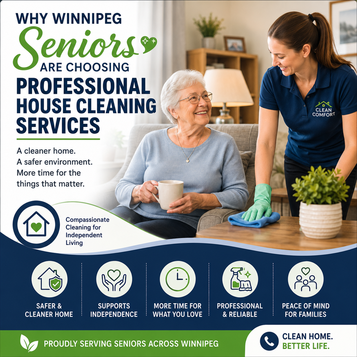 An image for a blog titled Why Winnipeg Seniors Are Choosing Professional House Cleaning Services