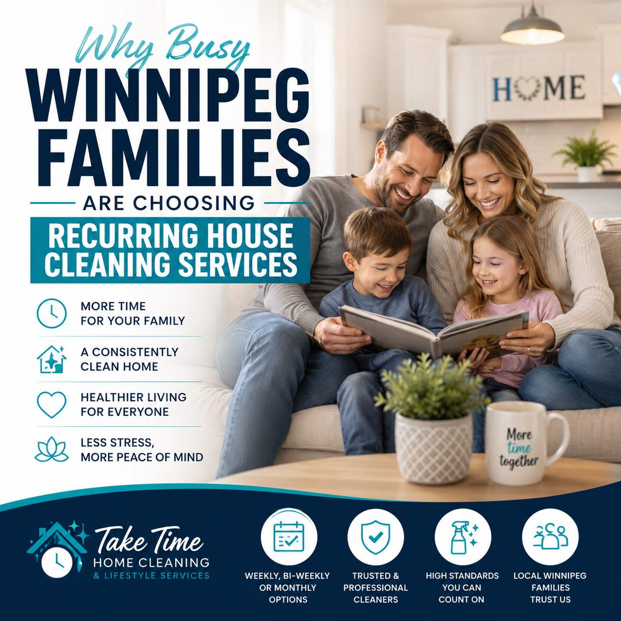 An image for a blog titled Why Busy Winnipeg Families Are Choosing Recurring House Cleaning Services