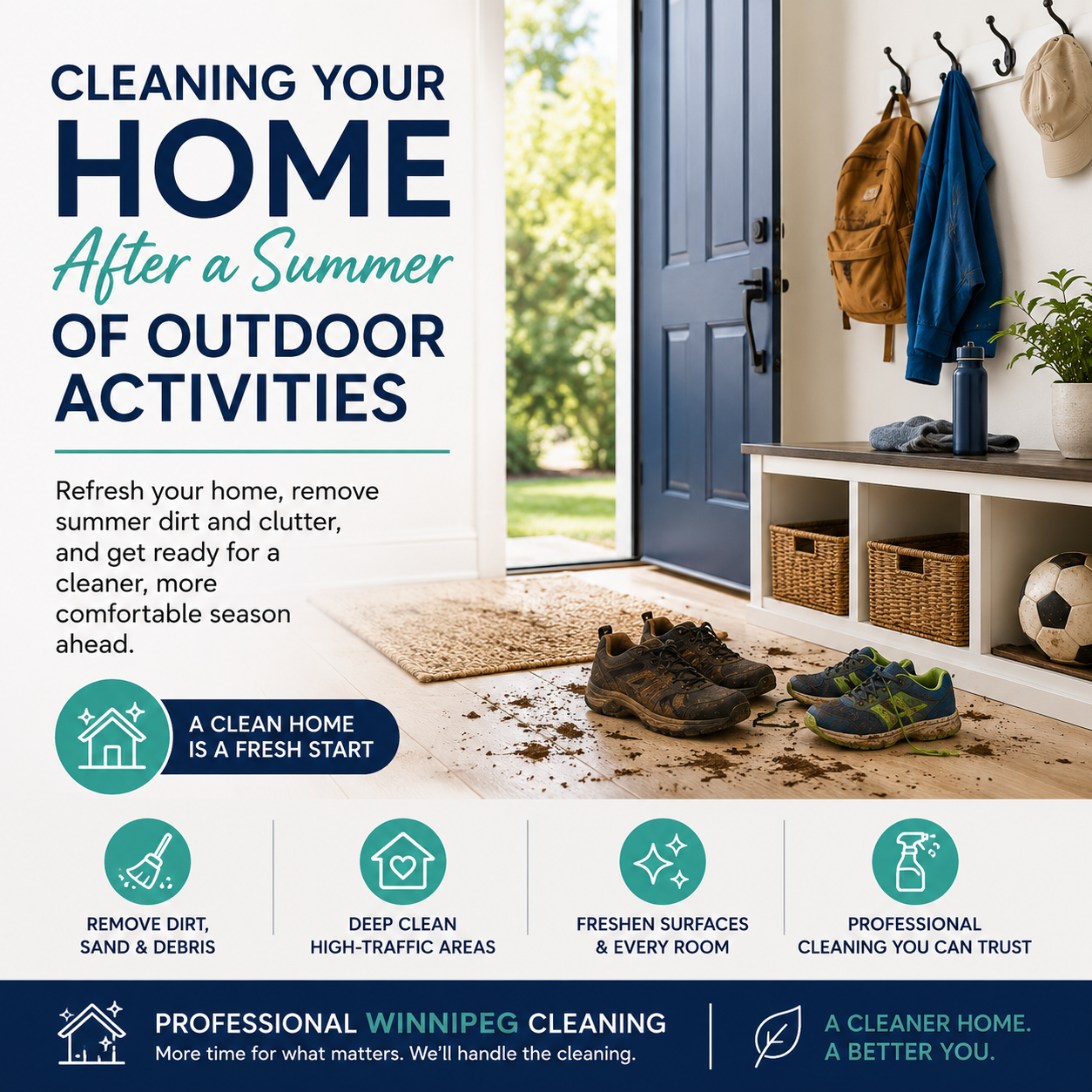 An image for the blog titled Cleaning Your Home After a Summer of Outdoor Activities