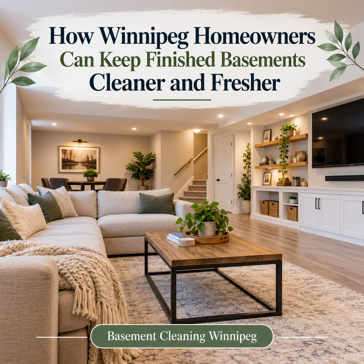 An image for the blog titled How Winnipeg Homeowners Can Keep Finished Basements Cleaner and Fresher